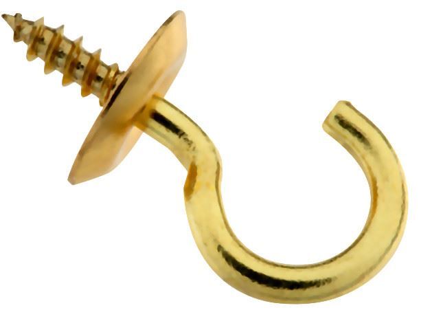Solid Brass 1 1/4" Cup Hooks - 36 Pieces