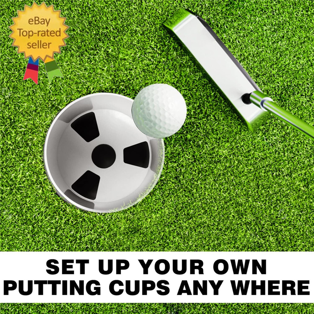 2PCS Golf Hole Cup,Abs Ivory White Plastic Golf Cups,Dimension 4"Depth,Diameter