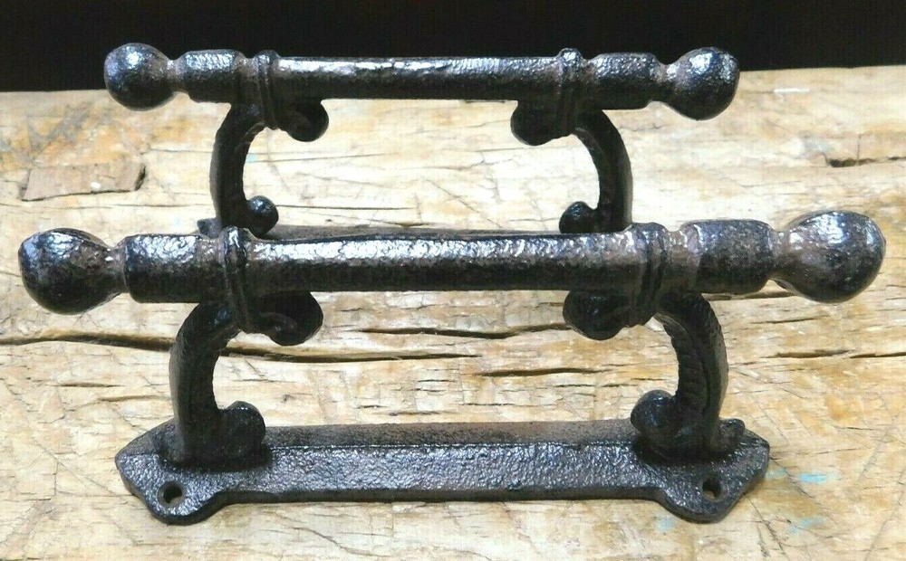 4 HUGE Cast Iron Antique Style CABLE Barn Handle, Gate Pull, Shed Door Handles