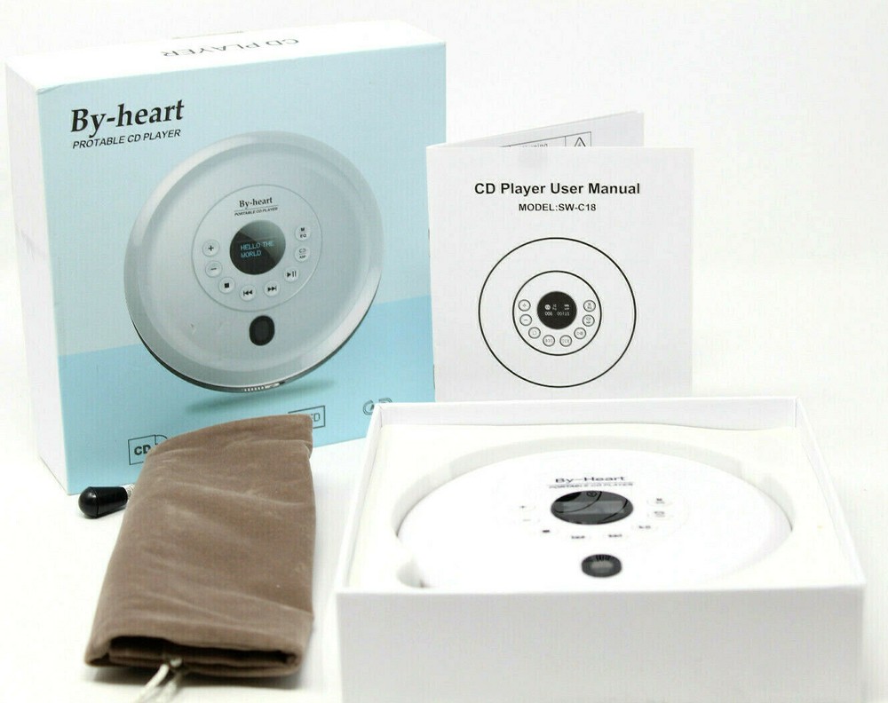 By-Heart Portable CD Player Skip/Shockproof, Compact LED Display