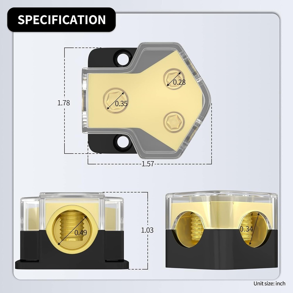 Durable Car Audio Splitter Power Distribution Block - Stable Current - 2pcs