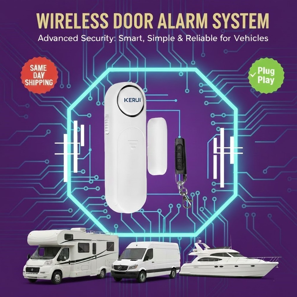 RV-Camper-VAN-Motorhome-Caravan Wireless Remote Alarm Security Entry Door Sensor