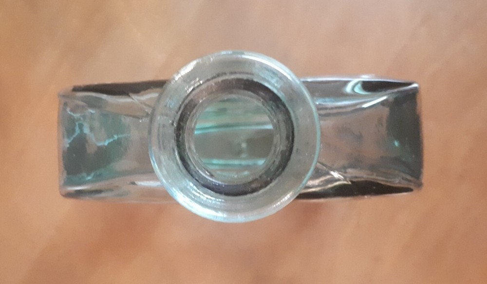 Vintage Large & Thin Mint Aqua Glass Bottle