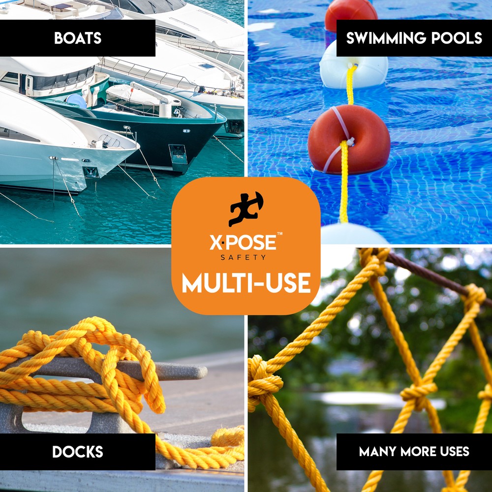 50 ft Twisted Polypropylene Rope - 1/4" - Yellow Floating Poly Pro Cord