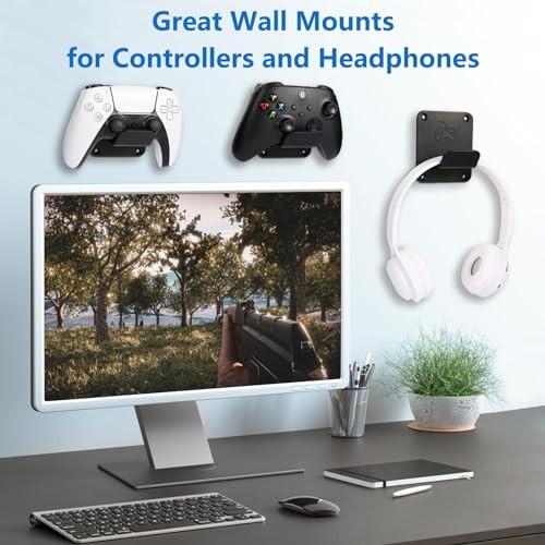Controller Holders Wall Mount 3 Pack Wall Stands With Non-Slip Pads, Premium