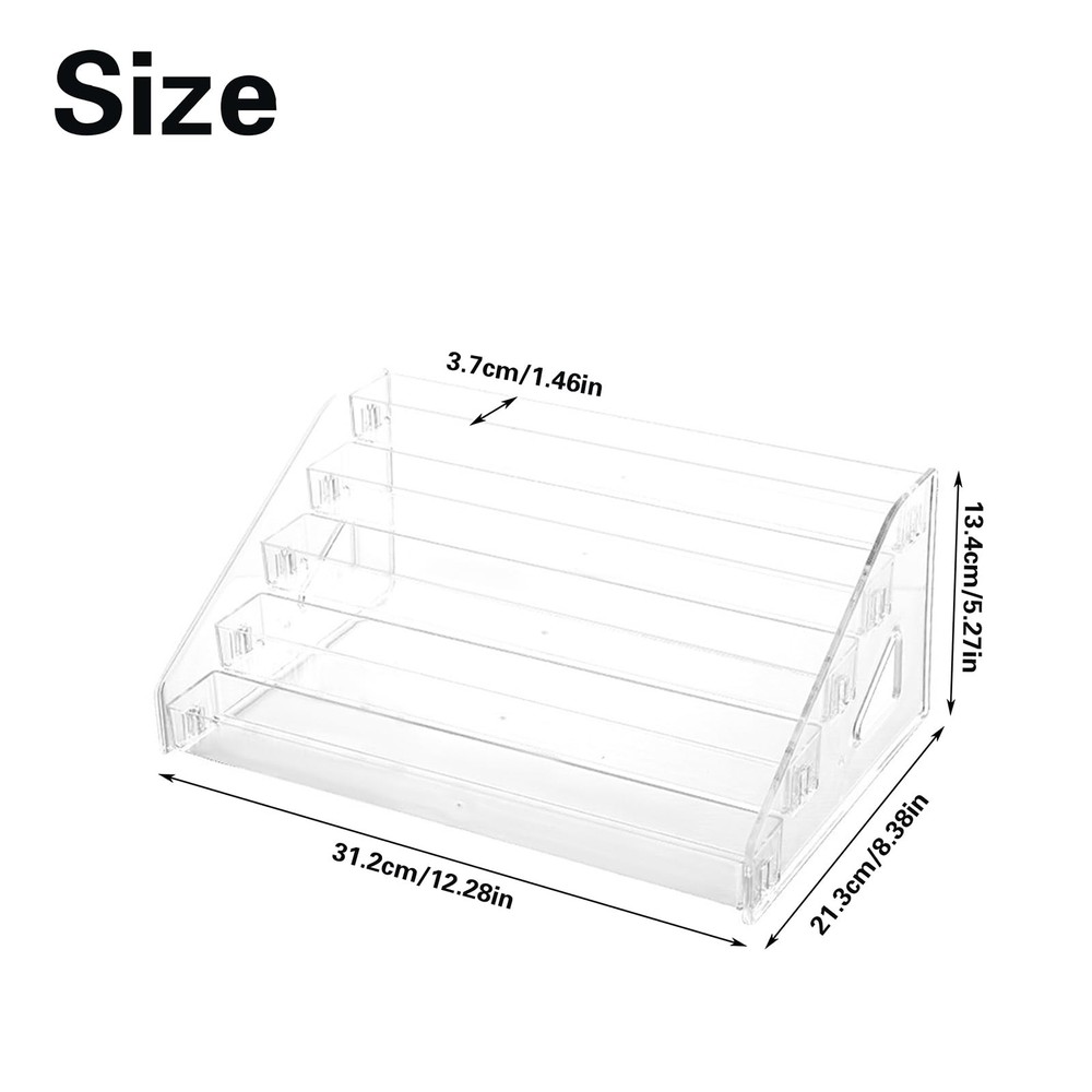 5-Tiered Trading Card Display Holder, Clear Plastic Tabletop Display Rack for...