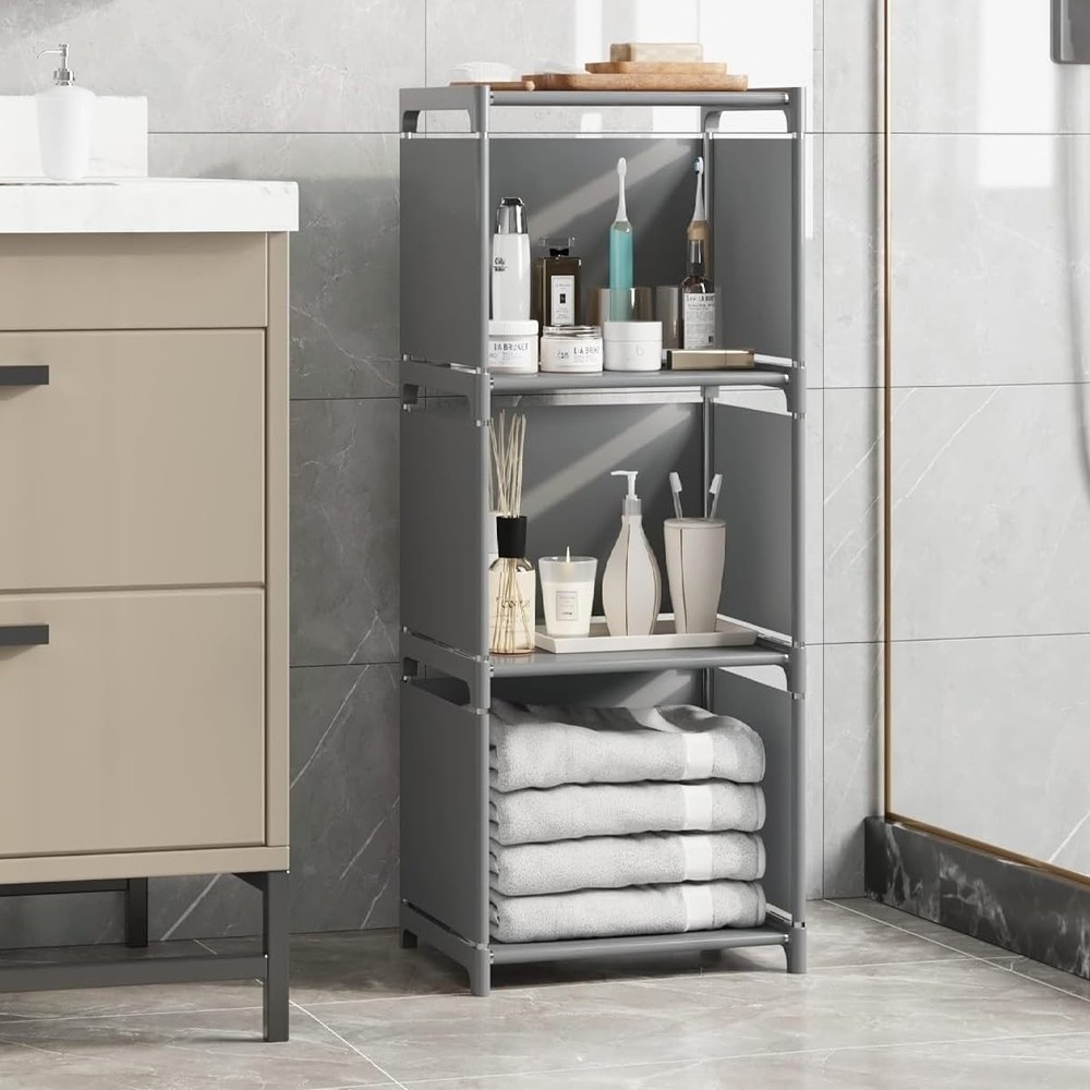 Elegant 3-Cube Storage Organizer Shelf - Space-Saving 4-Layer for Small Spaces
