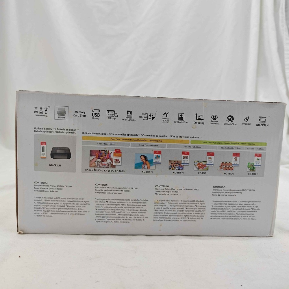 Canon SELPHY CP1300 Compact Wireless Black Photo Printer