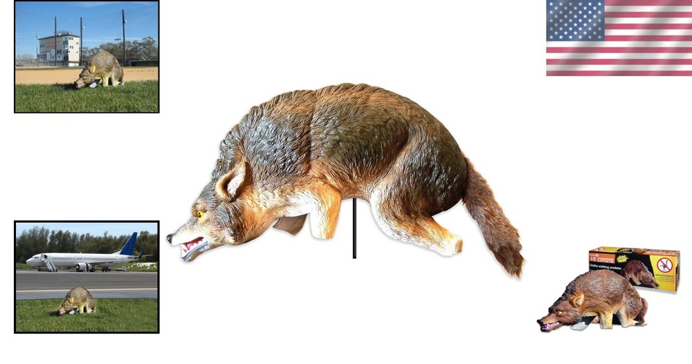 Lifelike 3D Decoy Predator Replica, Wind-Powered Moving Tail, 1 Acre Coverage