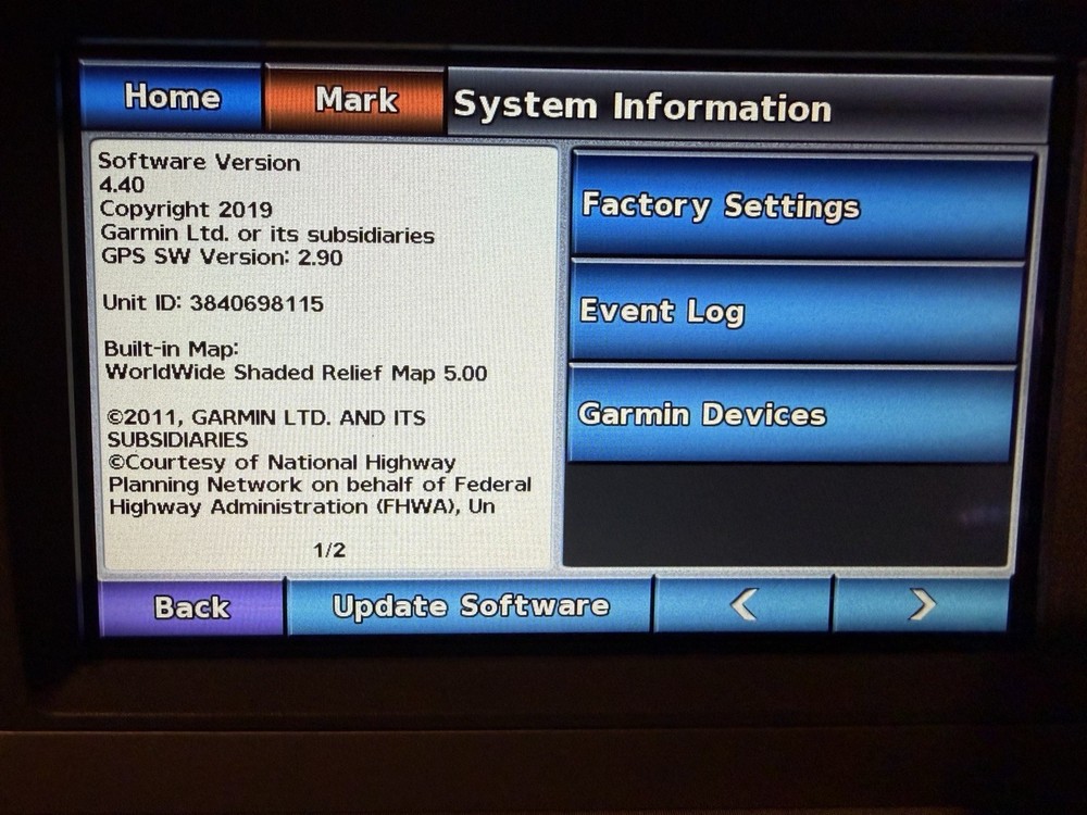 Garmin GPSMAP 720 (Head Unit/Cover/Knobs) Chartplotter Radar