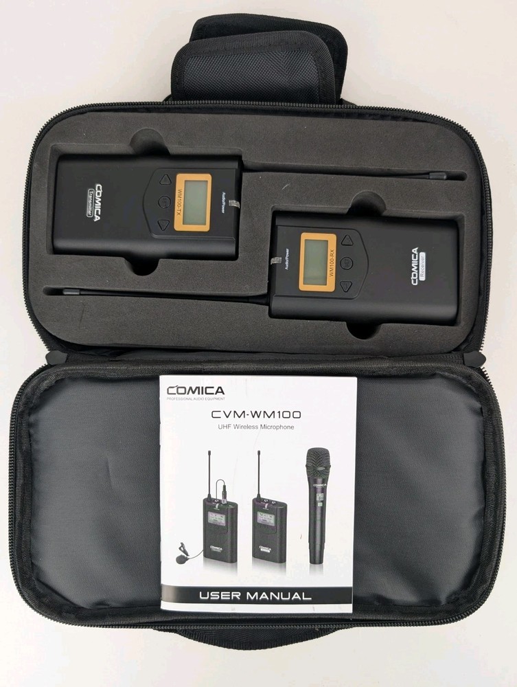 COMICA CVM-WM100 - Wireless Lavalier Lapel Microphone Transmitter Receiver
