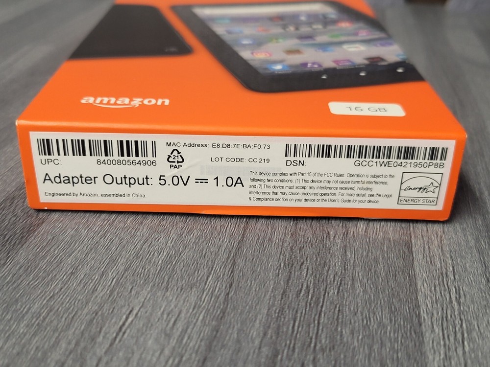 ⭐⭐⭐⭐⭐ **Empty Box** Amazon Fire 7 (12th Gen) 16GB Tablet Box w/ Insert Booklet