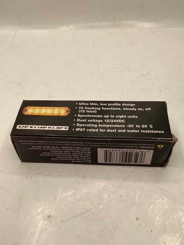 Optronics SLL17AC1B Surface Mount Amber LED Warning Lights 72 adjustable modes