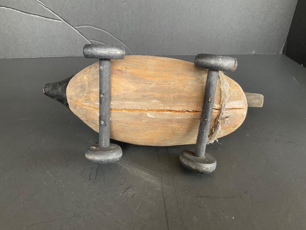 Vintage Solid Wood Decoy Duck Pull Toy