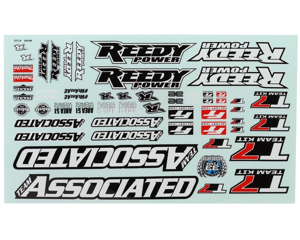Team Associated 71225 - RC10 T7 Decal Sheet