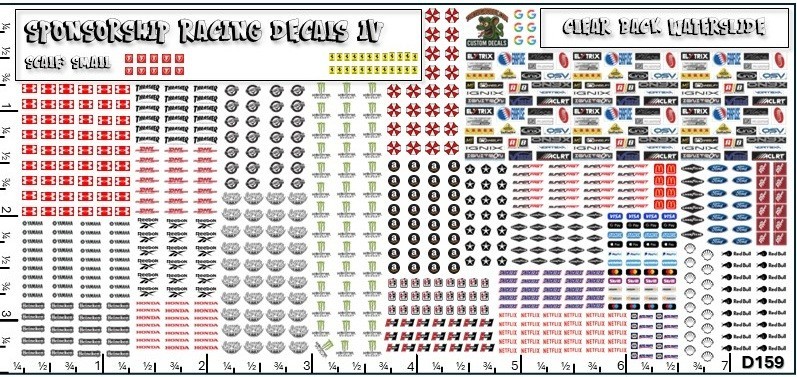 Sponsorship Racing Decals IV - Waterslide - Various Scales