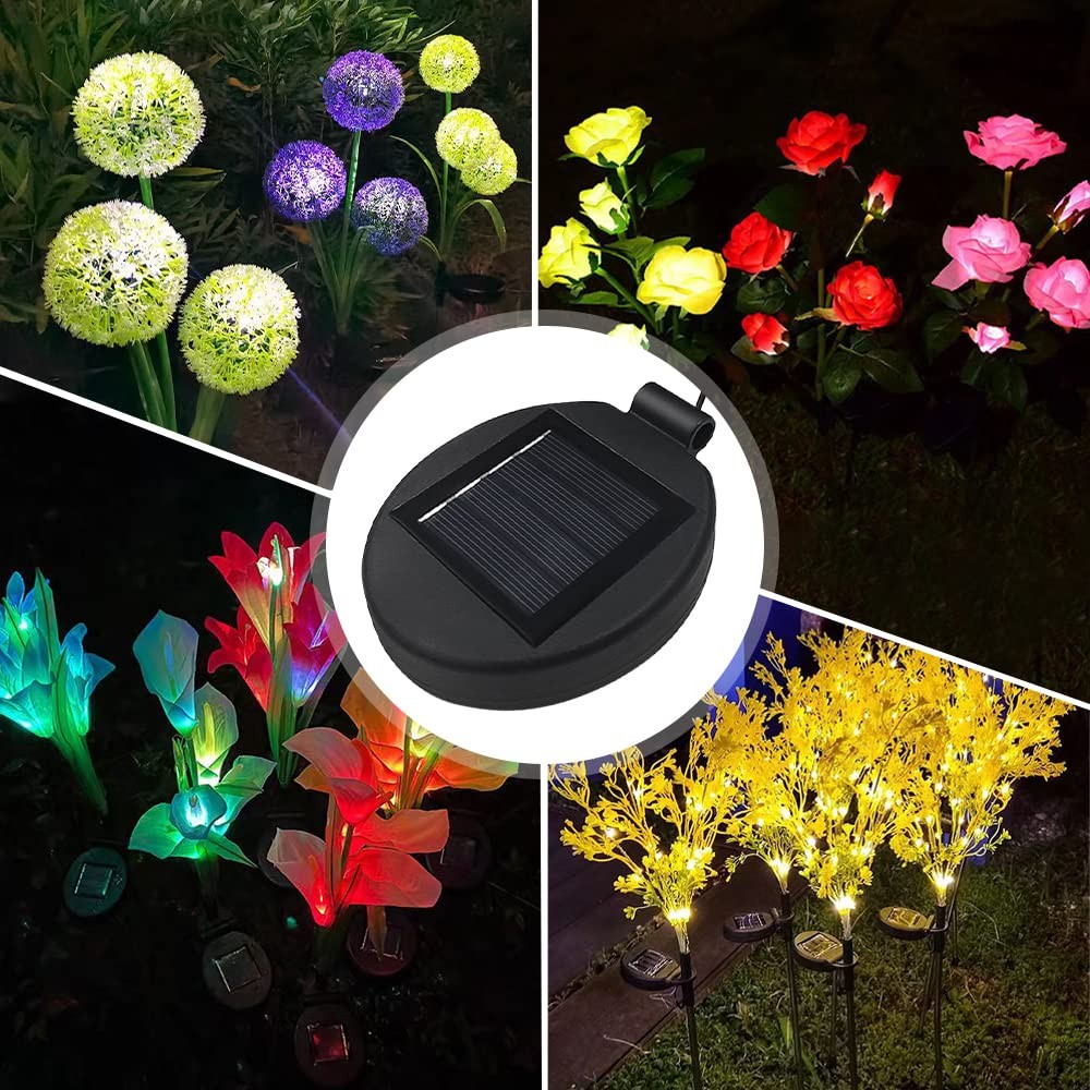 Solar Lantern Light Replacement Top for Flower ,LED 2PCS, Black
