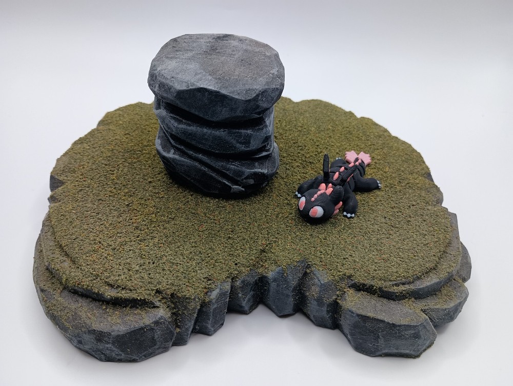 3D Printed Jiggle Pet Black Dragon