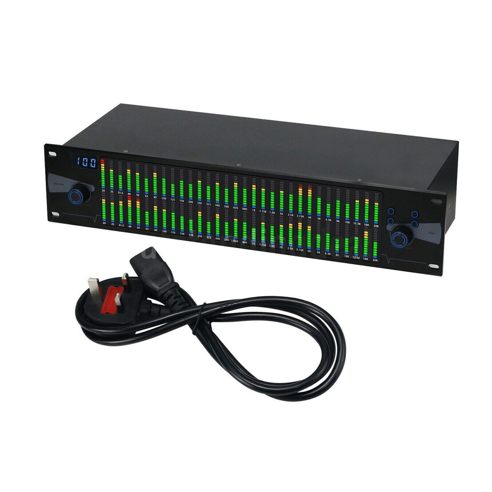 Professional Graphic Equalizer Digital Equalizer Dual 31-Band Spectrum Display.