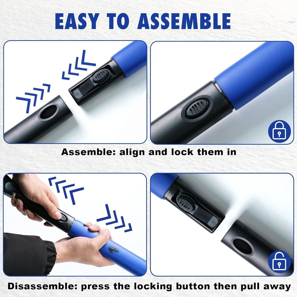 39" Extendable and Ice Scraper, Windshield Window Ice Snow Removal Snow Broom...