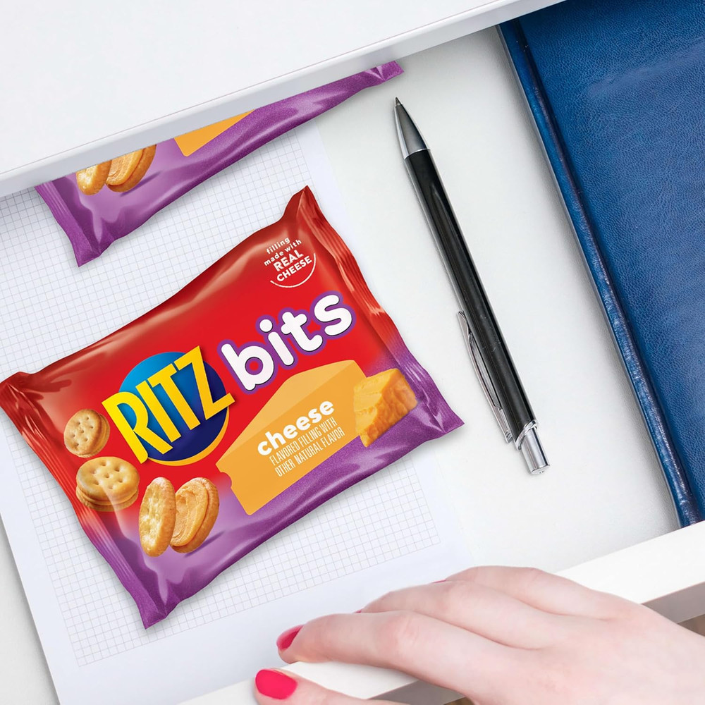 Bits Cheese and Bits Peanut Butter Sandwich Crackers Variety Pack, Lunch Snacks