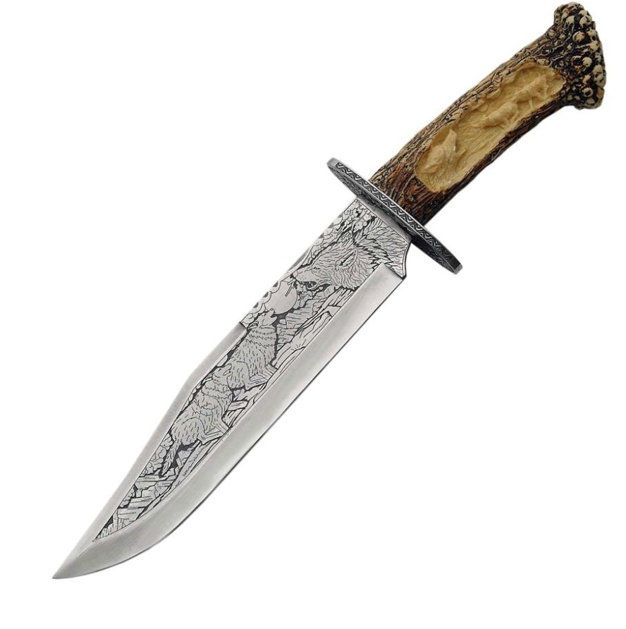 Bowie Knife with Display Wolf CN211165WF