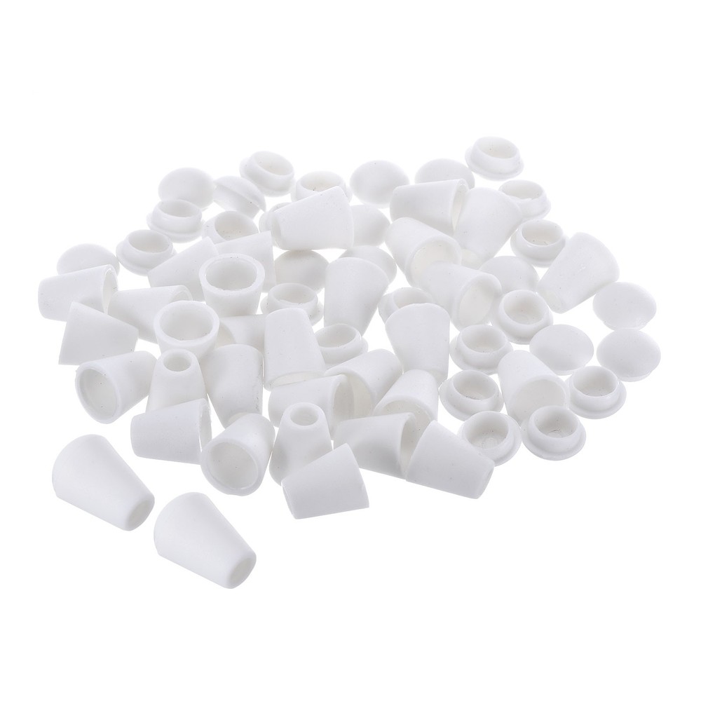 30 Pack Bell End Stopper Cord Rope Lock for Drawstring Bag White