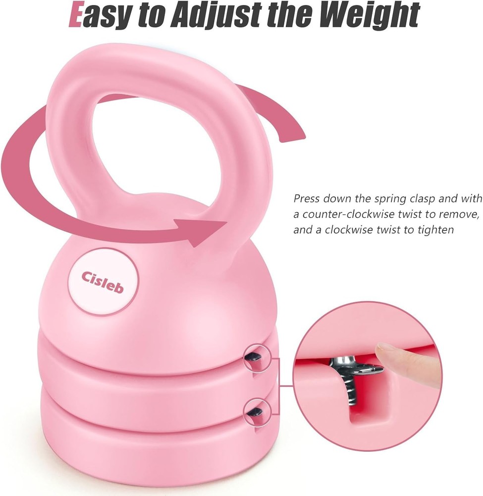 Ergonomic Adjustable Kettlebells: 5, 8, and 12lbs for Space-Saving Workouts
