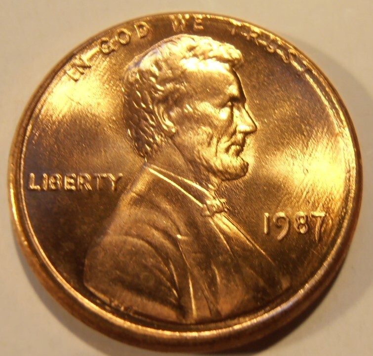 1987 P BU Lincoln Cent