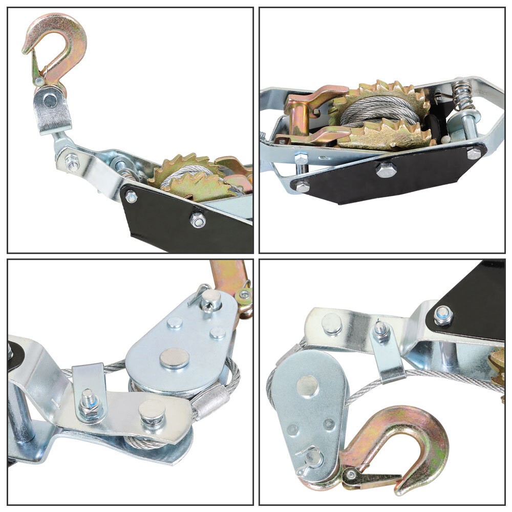 2 Ton Cable Winch Hand Puller with Hooks for Towing Lifting Fencing Tree Work