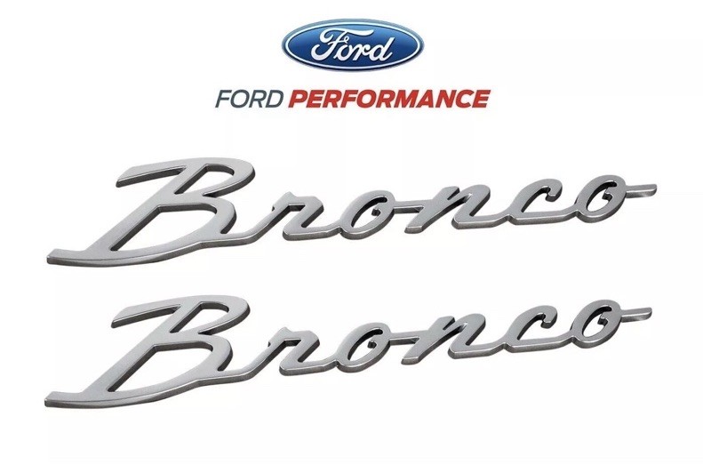 2021-2024 Bronco OEM M-1447-BSMB Script Heritage Fender Emblems Pair Chrome