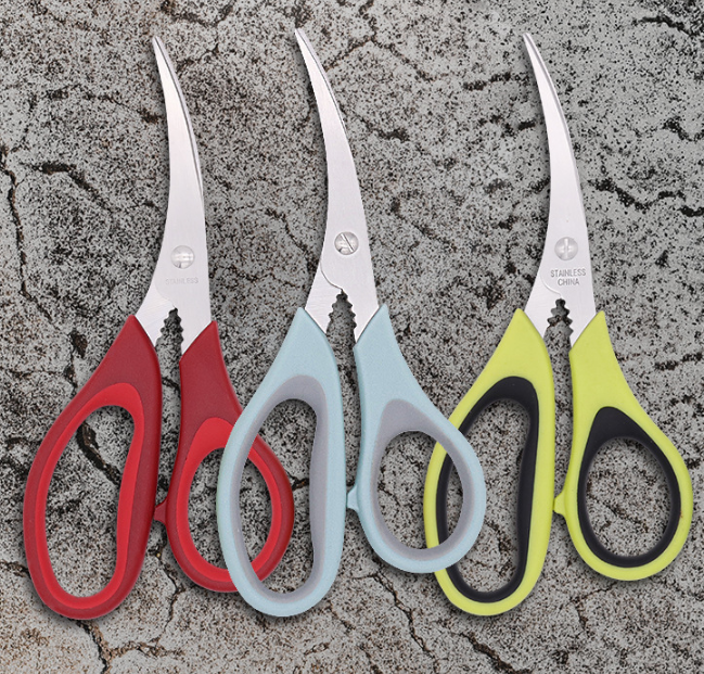 Elbow shrimp peeled scissors household rubber plastic shrimp thread scissors