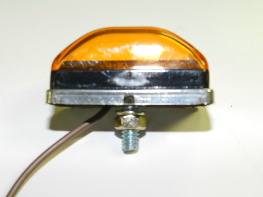 (2) LED Light AMBER 1-1/8 x 2-1/8 stud mount Clearance marker trailer 3 diode