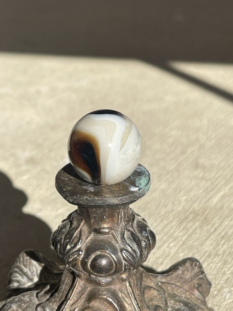 Vintage Christensen Agate Root-beer Float Swirl Shooter Marble CAC