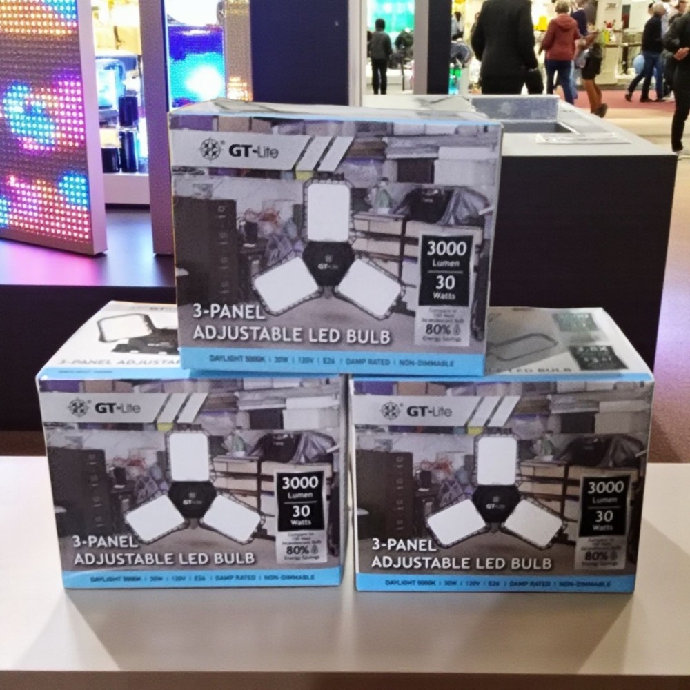 GT-Lite 3000 Lumen 3-Panel Adjustable 5000K LED Light Bulb - 3 Pack  30,000 Hour