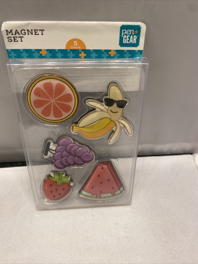 Pen + Gear Fridge Magnet Set Fruit 5-Piece