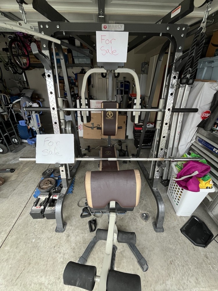 Smith Machine Multifunctional Power Cage Squat Rack Training w/Pull Down System