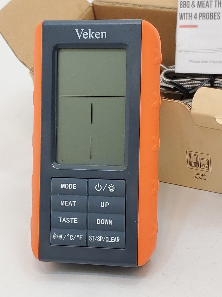 New Veken Remote Wireless BBQ & Meat Thermometer with 4 Probes E4