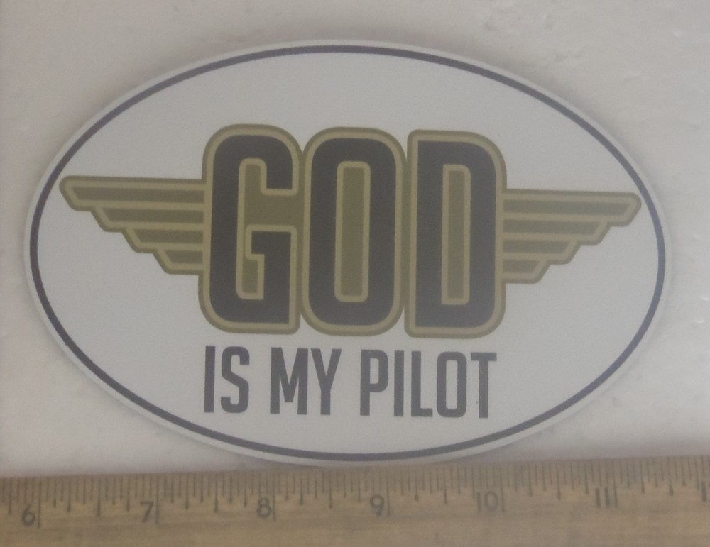God is My Pilot Oval Magnet