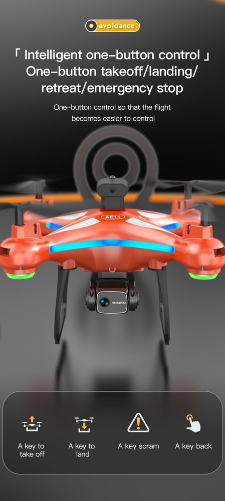 AE11 Drone WIFI FPV Wide Angle 4K HD Dual Camera Obstacle Avoidance Quadcopter