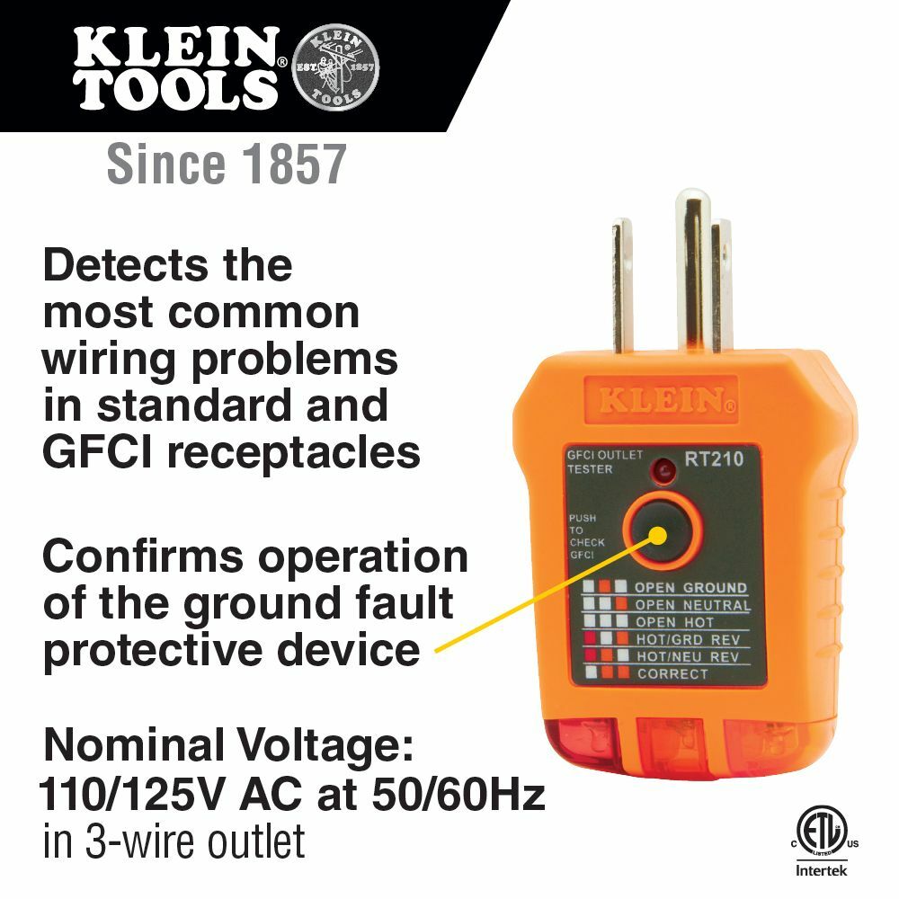 Klein RT210 GFCI Outlet Tester