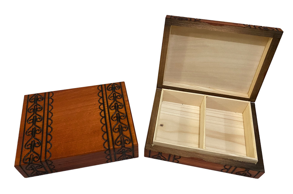 Wooden Double Medium Card Box