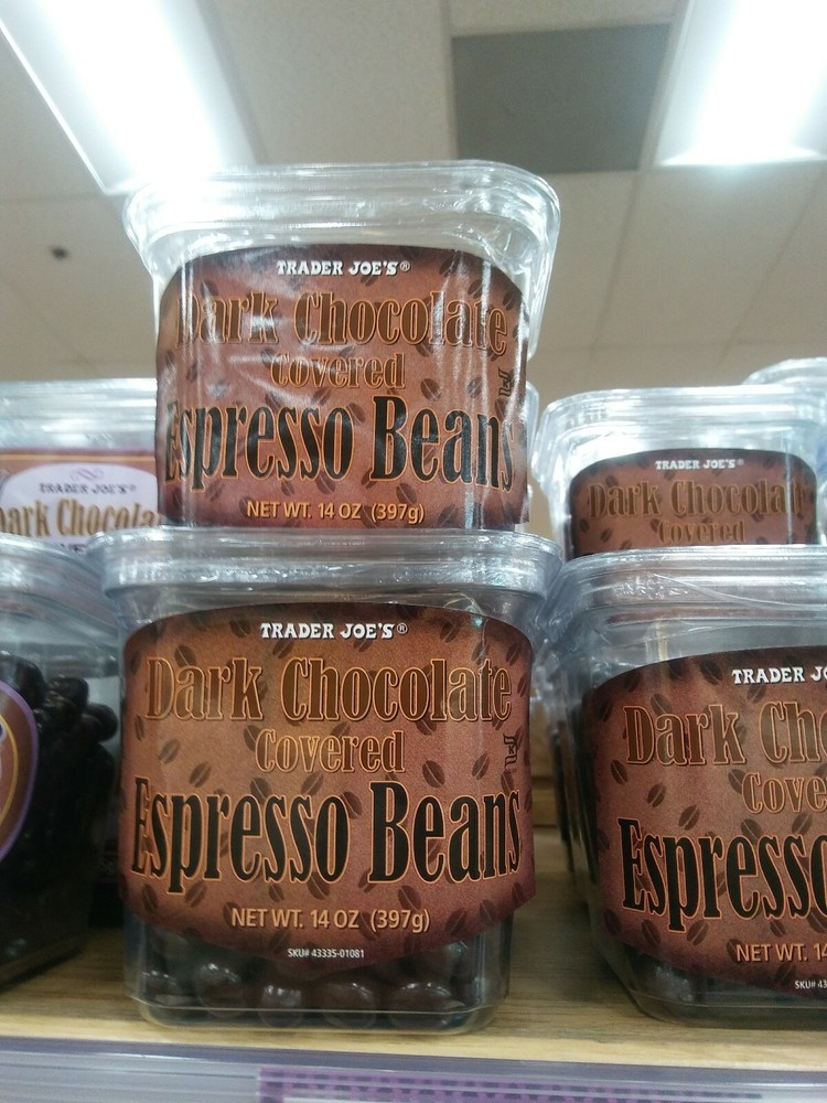 2 Pack Trader Joe's Dark Chocolate Covered Espresso Beans 14 oz. Each