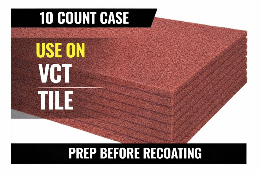 Square Scrub Red Scrubbing Floor Pad 14x20 Rectangular 10/Case SS P1420SQP