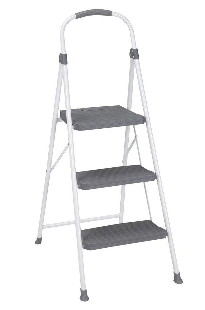 3 Step Connection Step Stool ( White & Gray, 8ft 10in Max Reach)