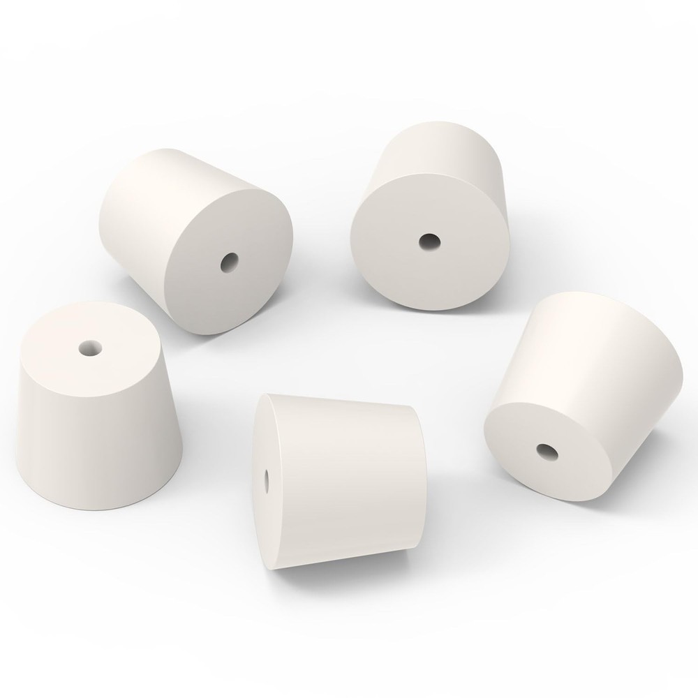 Solid Rubber Stoppers Single Hole Size 7 Tapered Lab Seal Plug 5 Set