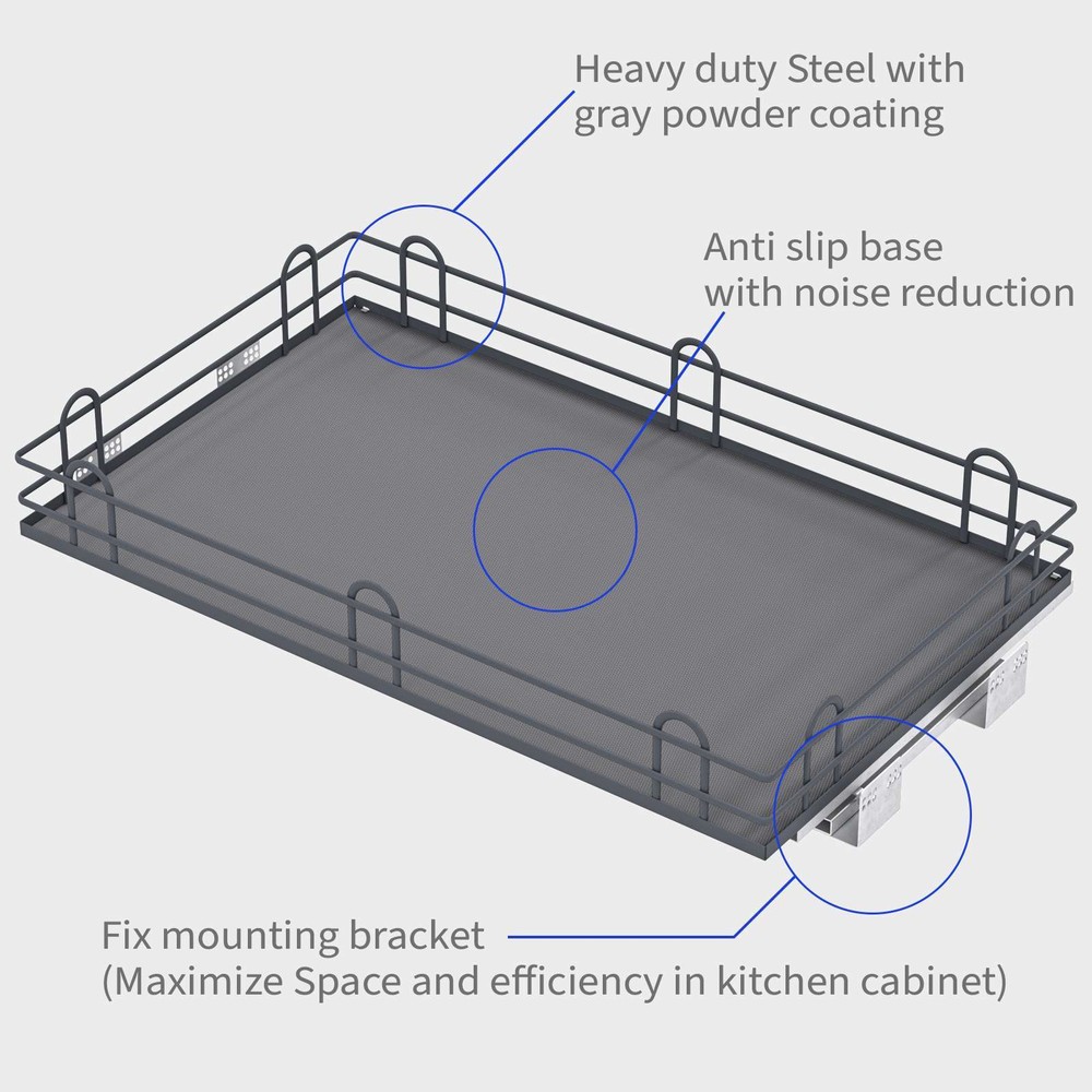 Kitchen Cabinet Pull Out Shelf Organizer Drawer Slide Out Basket Storage