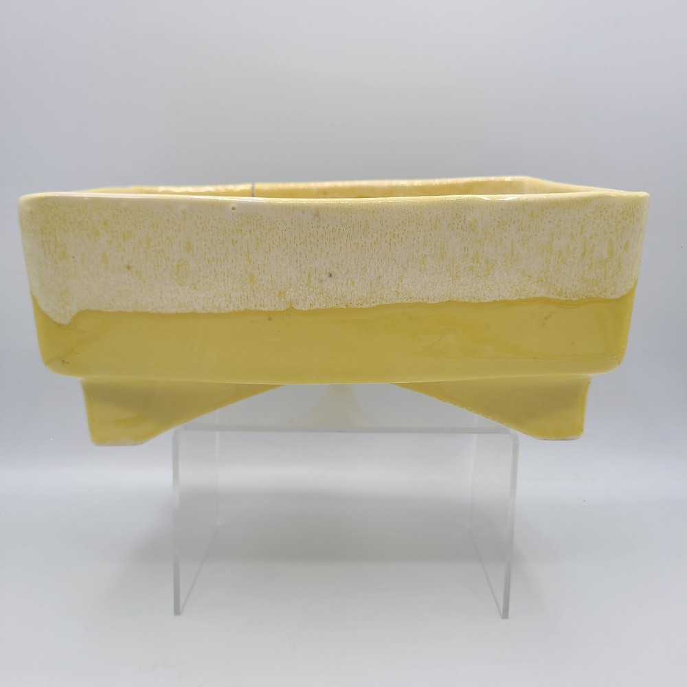 Yellow Mid Centery Modern Glaze Dipped Planter