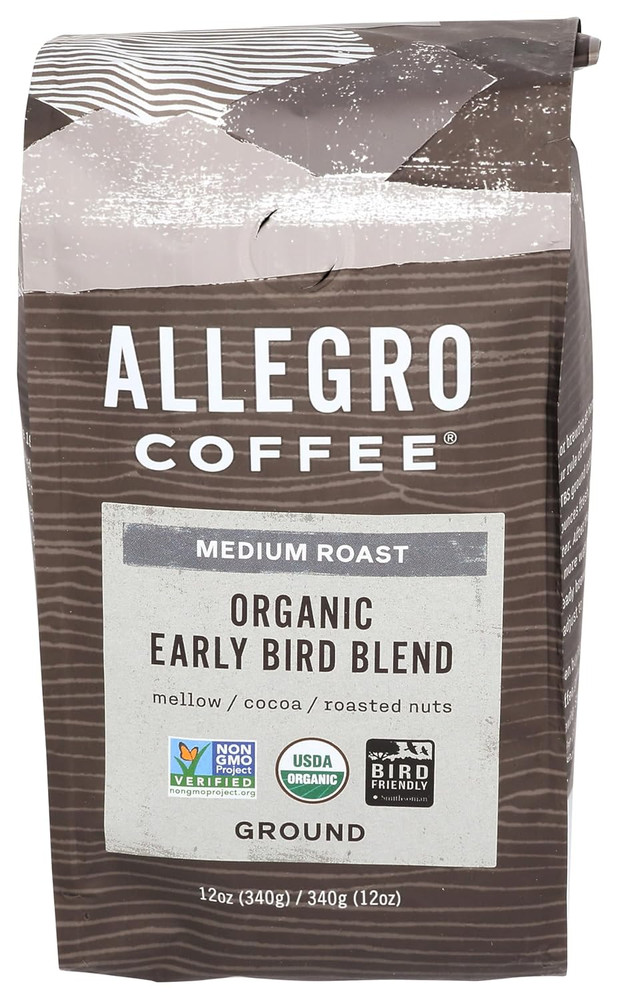 Organic Early Bird Blend Ground Coffee, 12 Oz