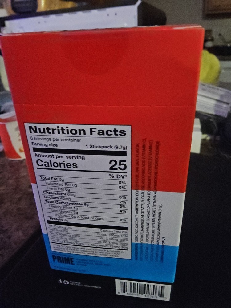 PRIME HYDRATION+ Sticks ICE POP | 6 Hydration Powder Single Serve Sticks